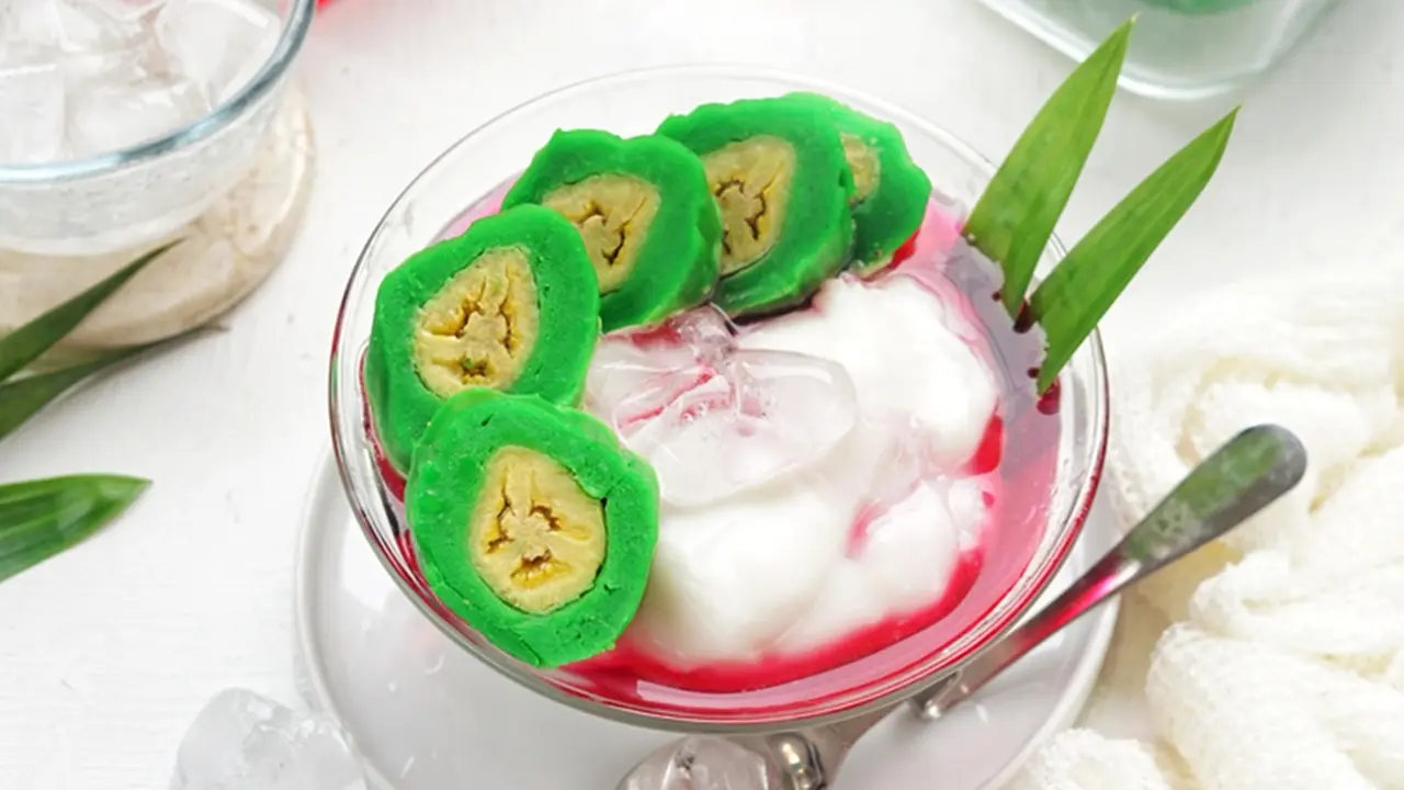 resep dan cara membuat es pisang ijo khas Makassar