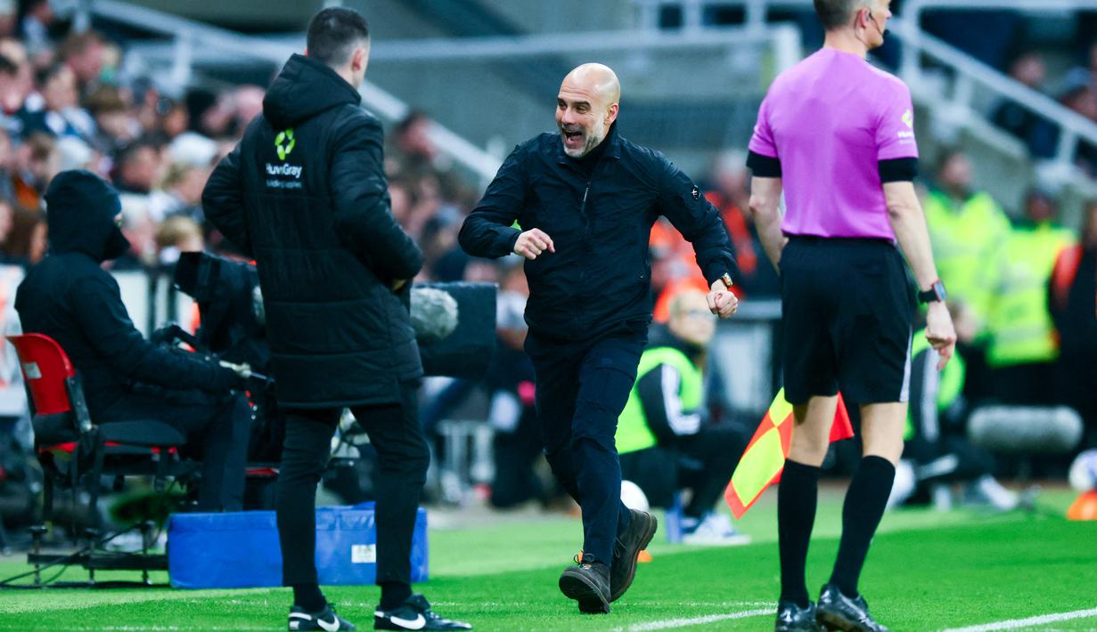 Pelatih asal Spanyol itu bahkan melontarkan pujian setinggi langit dengan menyebut performa anak asuhnya kali ini sebagai salah satu yang paling berkesan sepanjang masa kepemimpinannya di City.  (AFP/Paul Currie)