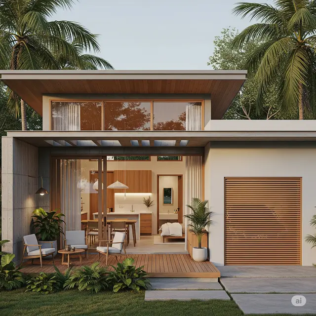 Desain Rumah Minimalis Modern 6x10 3 Kamar Ada Garasi (Gemini AI)