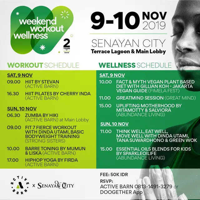 Gratis Ikut Weekend Workout Wellness dari Active Barn, Langsung Daftar di Sini