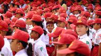 Ilustrasi anak sekolah dasar sedang upacara bendera. (Foto: Istimewa)