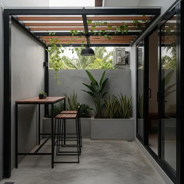 9 Model Teras Minimalis Ala Industrial Fungsional di Belakang Rumah, Paduan Estetika