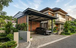 7 Desain Carport dengan Roster dan Kanopi Baja Ringan yang Bikin Fasad Rumah Makin Elegan