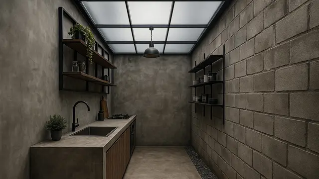 7 Desain Dapur Semi Outdoor dengan Atap Transparan, Terang Alami dan Estetik