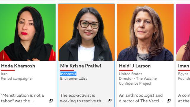 Mia Krisna Pratiwi, Aktivis Indonesia Masuk Daftar BBC 100 Women 2021