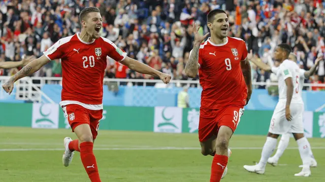 FOTO: Sempat Tertinggal, Swiss Bangkit Kalahkan Serbia