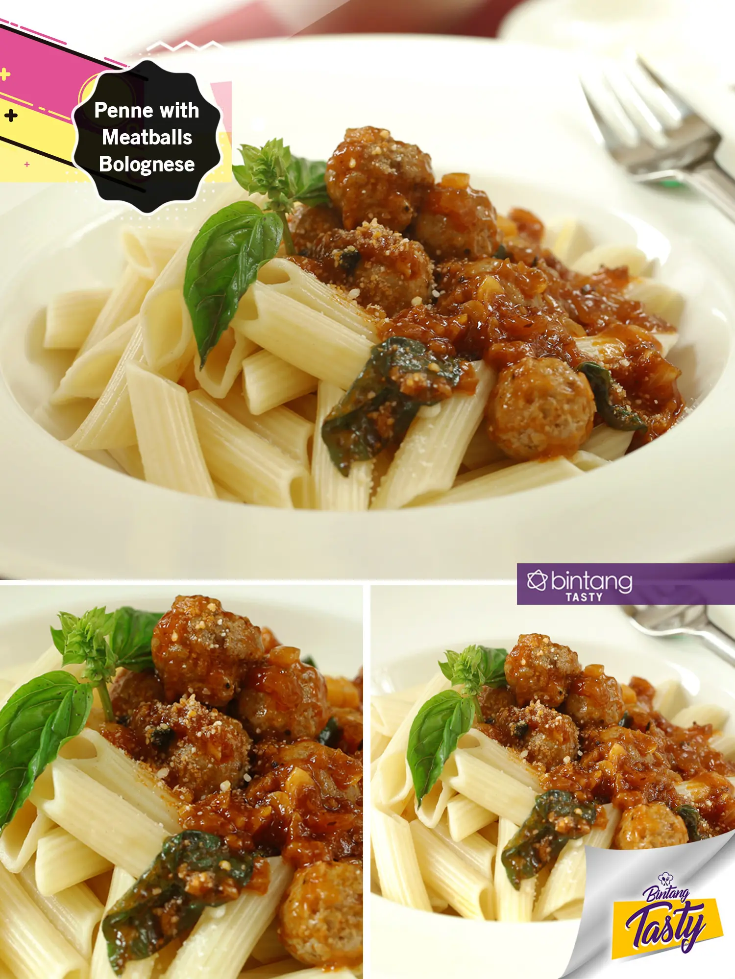 Penne with Meatballs Bolognese. (Foto: Bintang.com/Daniel Kampua, Digital Imaging: Nurman Abdul Hakim/Bintang.com, Chef: Arum Sari)