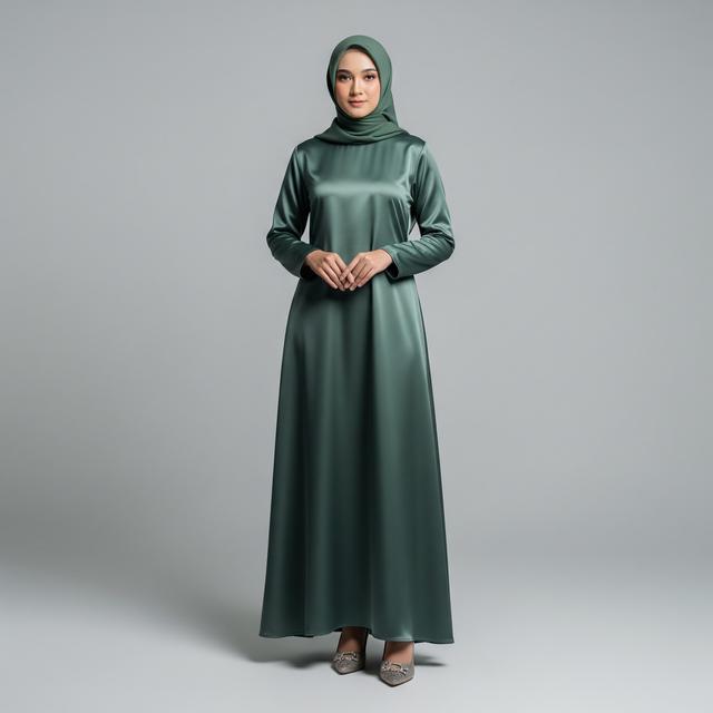 4. Gamis Satin Polos