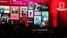 CEO Vidio Sutanto Hartono saat memberikan keterangan terkait peluncuran 15 lebih judul Vidio Original Series yang akan ditayangkan sepanjang 2024 di Jakarta, Kamis (29/2/2024). (Liputan6.com/Angga Yuniar)
