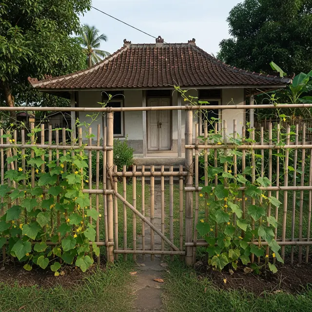 9 Inspirasi Pagar Bambu untuk Tanaman Timun Rambat di Desa, Estetik dan Fungsional