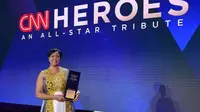 Freweini Mebrahtu menerima penghargaan dari CNN sebagai pahlawan tahun ini. (Hero of The Year 2019) (dok. Instagram @ed_habesha/https://www.instagram.com/p/B519taTHZNp/Adhita Diansyavira)