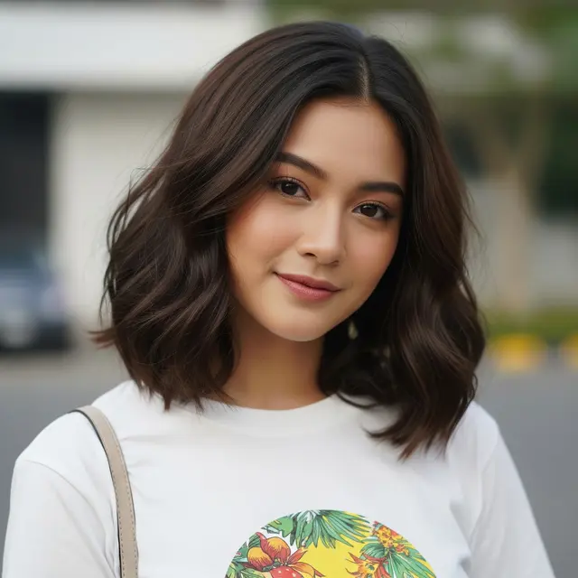 Rambut Pendek Sebahu Tanpa Poni