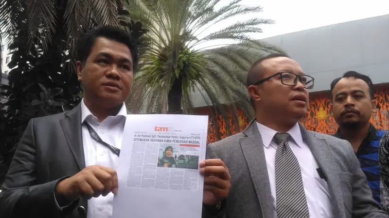 Pengacara dokter Roboah Khairani Hasibuan alias Ani, Amin Fahrudin dan Slamet Hasan di Ditreskimsus Polda Metro Jaya, Jumat (17/5/2019).(Merdeka.com/Ronald)