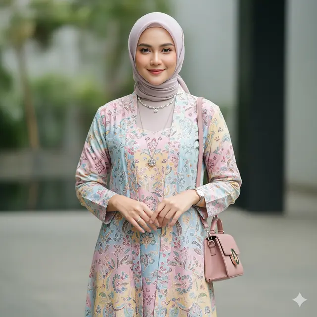 Model Gamis Batik Kombinasi Modern (Foto: Gemini)