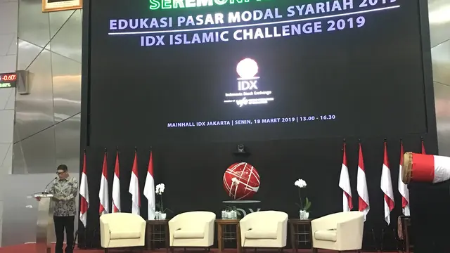 Acara Program Edukasi Pasar Modal Syariah dan IDX Islamic Challenge 2019, Jakarta, Senin (18/3/2019).