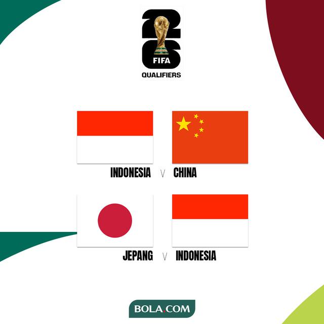 Kualifikasi Piala Dunia 2026 - Indonesia Vs China, Jepang Vs Indonesia