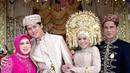 Adat Minang juga diusung oleh Lesti Kejora dalam pernikahannya dengan Rizky Billar. Ia menggunakan adat Minang saat hajatan Manjalang ka Rumah Mintuo. (Instagram/ayah_kejora)