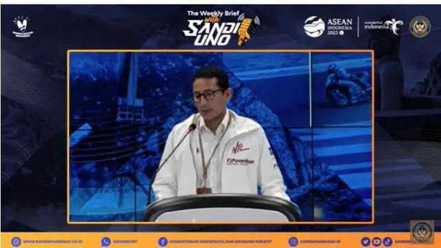 Menpaekraf Sandiaga Uno di The Weekly Bried with Sandi Uno, Senin, 27 Februari 2023