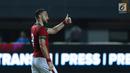 Pemain depan Timnas Indonesia, Illija Spasojevic merayakan kemenangan atas Guyana pada laga persahabatan di Stadion Patriot Candrabhaga, Bekasi, Sabtu (25/11). Spaso mencetak dua gol dan membawa Indonesia unggul 2-1. (Liputan6.com/Helmi Fithriansyah)