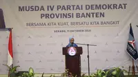 Iti Octavia Jayabaya, Terpilih Secara Aklamasi Sebagai Ketua DPD Demokrat Banten. (Senin, 11/10/2021). (Liputan6.com/Yandhi).