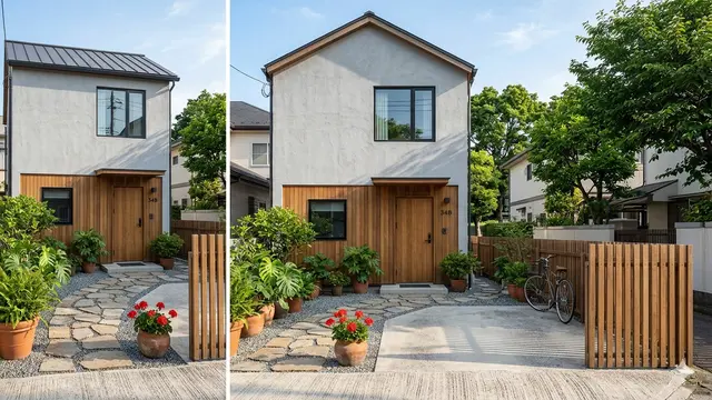 Gambar Rumah Minimalis di Lahan Sempit dengan Halaman Kecil yang Estetik/Gemini