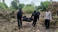 Tim Jibom Polda Aceh sedang mengevakuasi bom rakitan yang ditemukan di Aceh Utara (Liputan6.com/Ist)