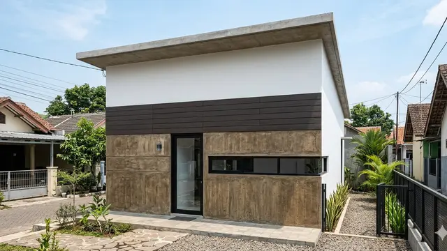 Inspirasi Model Rumah Minimalis 5x7 Meter Atap Datar Ala Rumah Modern.