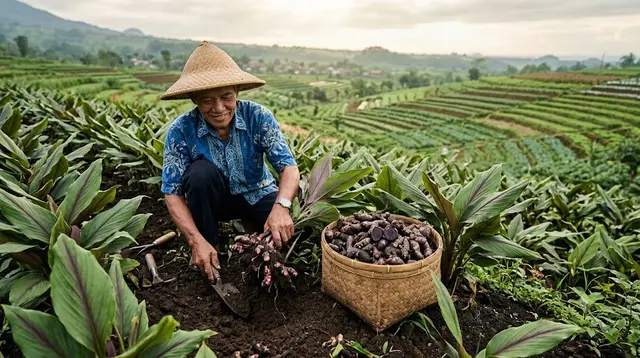 5. Memanen Kunyit Hitam dengan Kualitas Terbaik