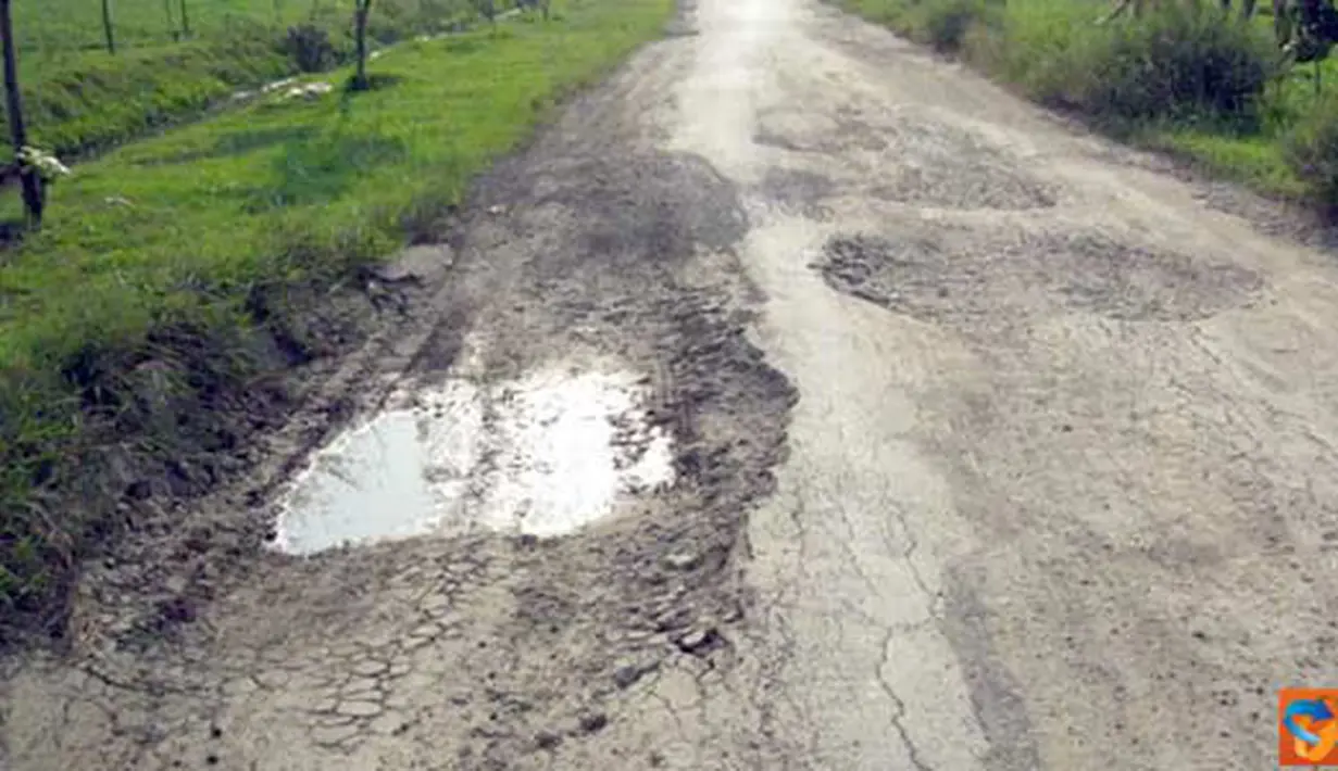 Citizen6, Tuban: Sepanjang 30 km jalan dari arah rengel-widang rusak parah. (Pengirim: Wietha Djenar)