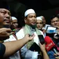 Ustaz Zulkifli Muhammad Ali selesai diperiksa di Direktorat Tindak Pidana Siber Bareskrim Polri (Liputan6.com/ Rezki Apriliya Iskandar)