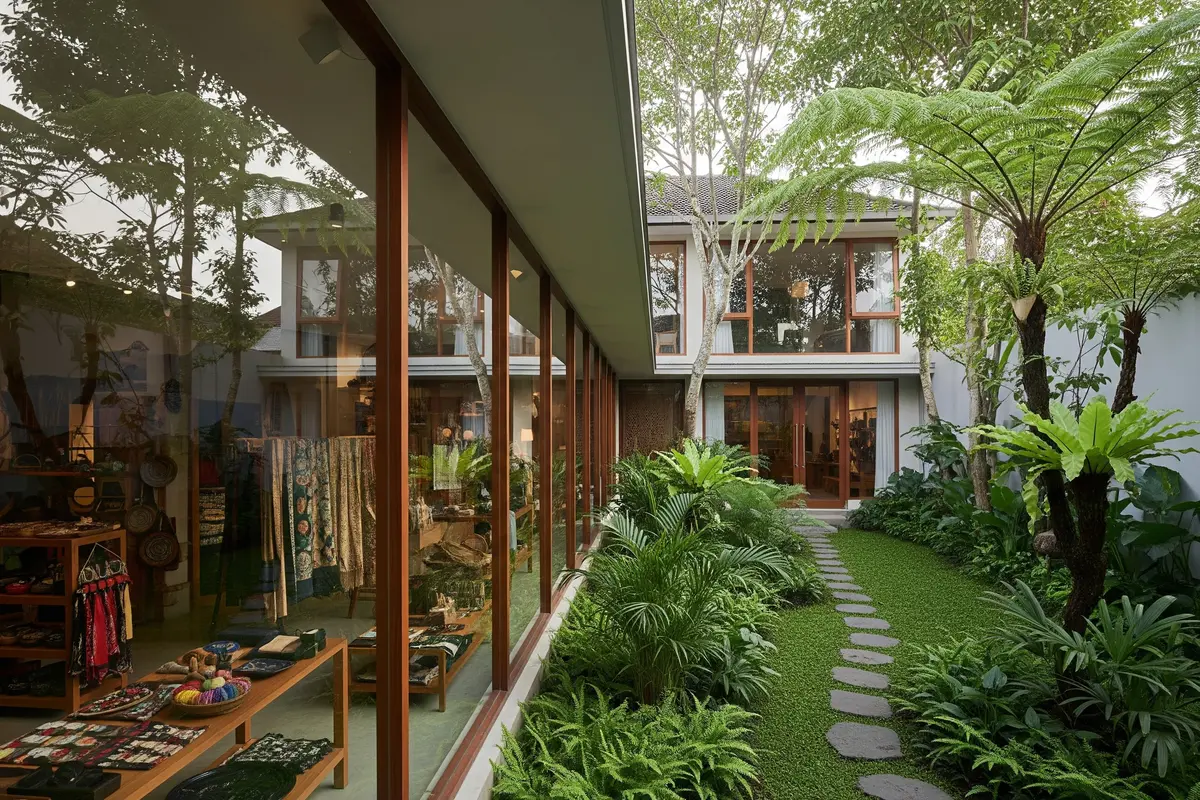 Pembagian Horizontal Depan-Belakang dengan Taman Pembatas