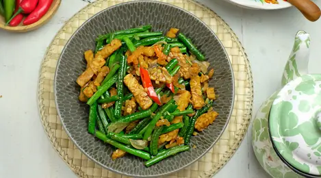 Oseng tempe kacang panjang