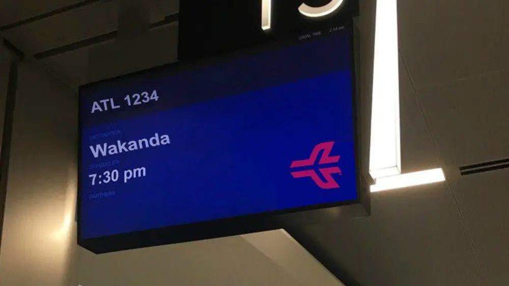 Papan pengumuman penerbangan menuju Wakanda - AFP