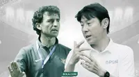 Luis Milla vs Shin Tae-yong. (Bola.com/Dody Iryawan)