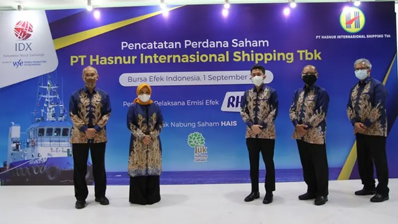 Pencatatan saham perdana PT Hasnur Internasional Shipping Tbk (HAIS) pada Rabu, 1 September 2021 (Dok: BEI)