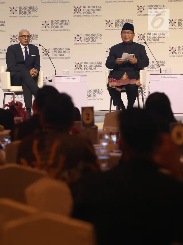 Prabowo Pidato di Indonesia Economic Forum