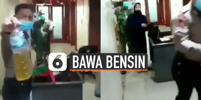 VIDEO: Viral Perempuan Bawa Bensin Saat Berkunjung ke Gedung Balai Kota