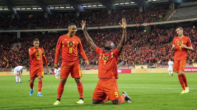 Selebrasi Pemain Belgia Usai Permalukan San Marino 9-0