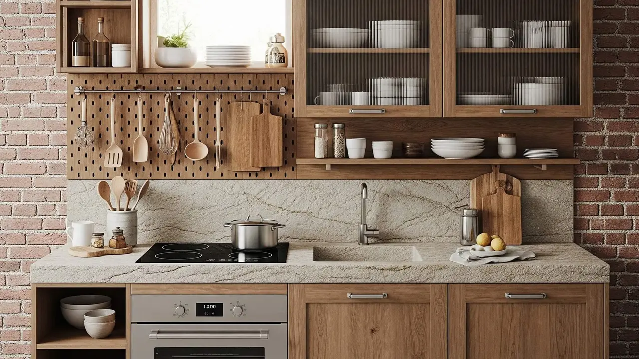 Desain Dapur Rumah Mungil Tema Earth Tone Hemat Ruang Tren 2025
