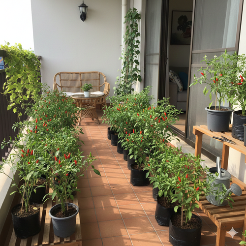 Ide Kebun Cabai Rawit Hemat Biaya (Foto: Gemini AI)