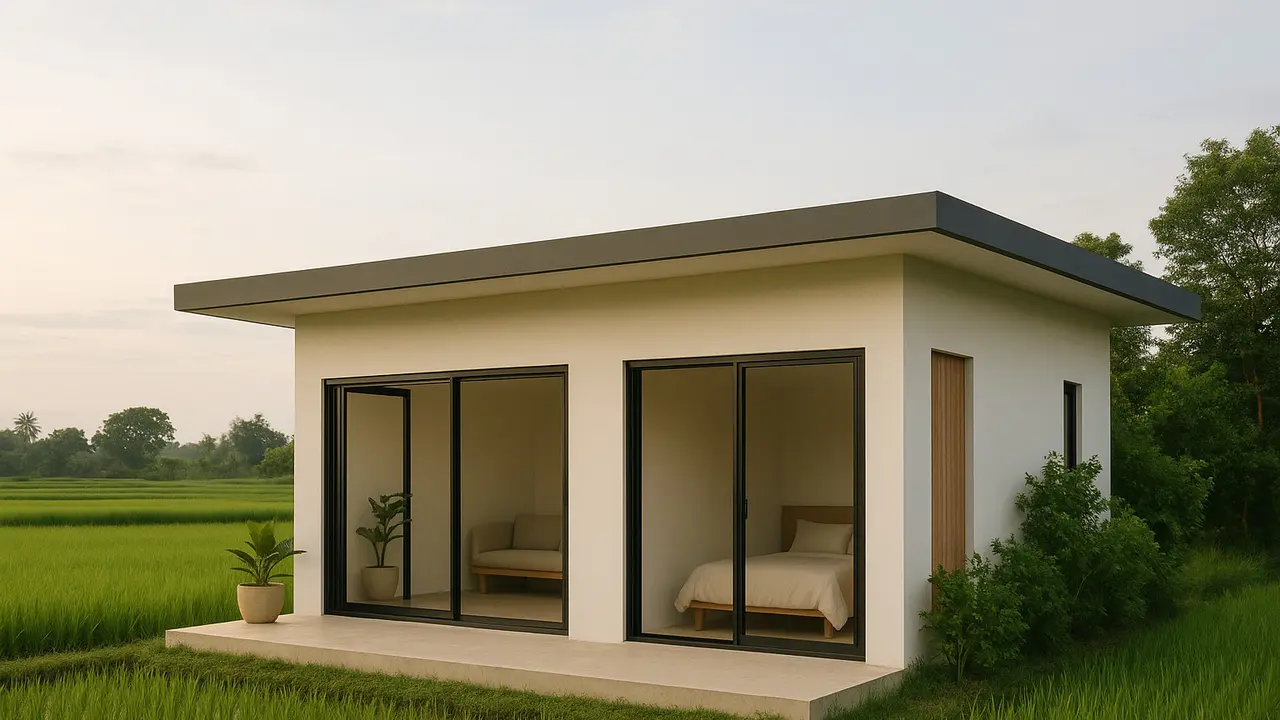 9 Gambar Rumah Bagus Sederhana tapi Terkesan Mewah di Pinggir Sawah
