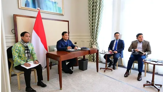 Presiden Prabowo Subianto memimpin rapat dari London, Inggris, disela-sela kunjungan kerjanya, Senin (19/1/2026).