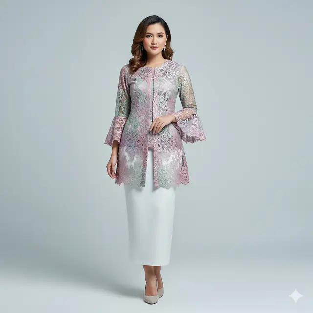 Model Kebaya Lengan Lonceng Brokat Elegan Terbaru. Gemini