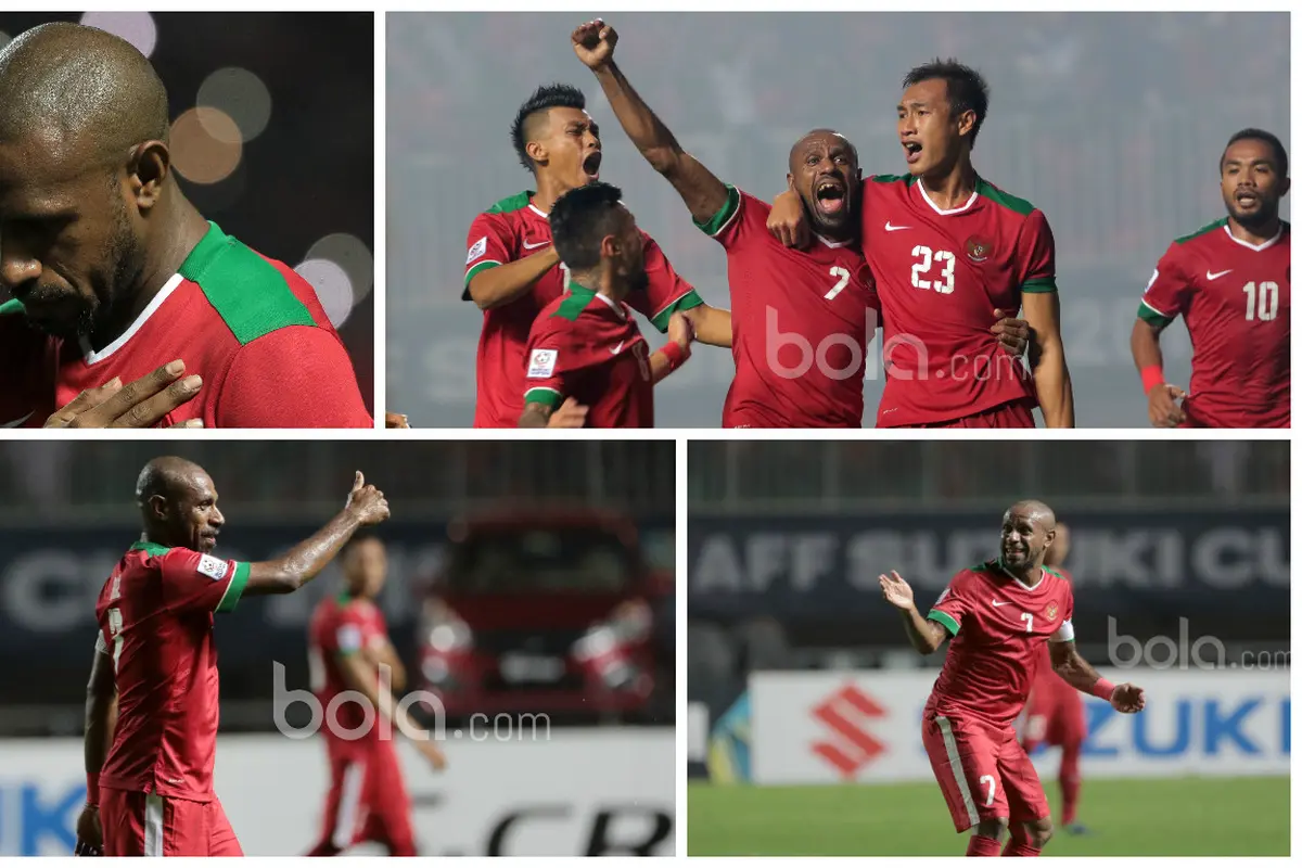 Ekspresi Sang Kapten Timnas Indonesia, Boaz Solossa