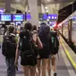 Suasana stasiun kereta di Austria. (dok. Alex HALADA / AFP)