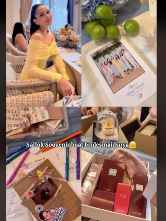 Alyssa Daguise Bagikan Suvenir Mewah untuk Bridesmaid di Acara Bridal Brunch Jelang Pernikahan dengan Al Ghazali.  foto: TikTok @rafaelapage00