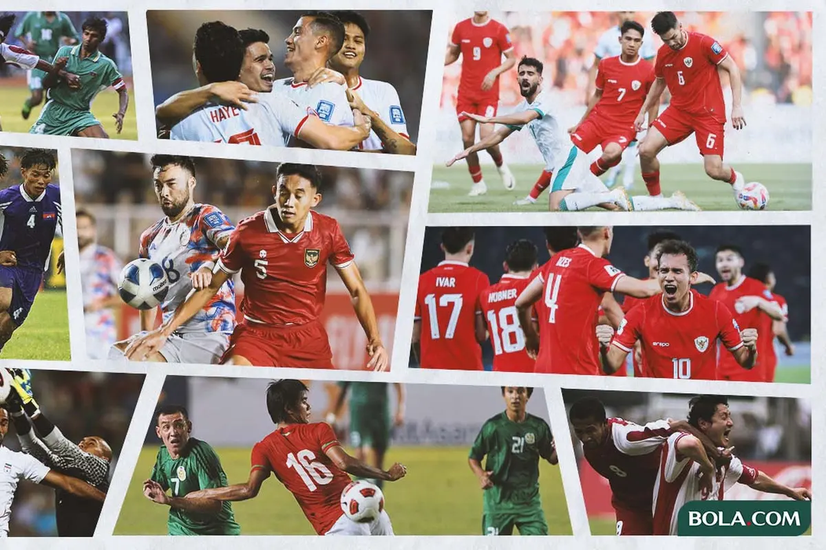 Kolase - Aksi Pertandingan Timnas Indonesia di Kualifikasi Piala Dunia Berbagai Edisi