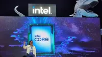 Alexis Crowell, Vice President, Sales Marketing & Communications Group and Managing Director, Asia Territory, Intel Corporation saat meluncurkan prosesor Intel Core Generasi 13 di Jakarta. Liputan6.com/Giovani Dio Prasasti