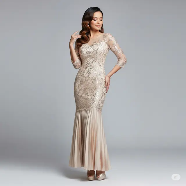 Inspirasi Dress Brokat Duyung Panjang Non Hijab untuk Berbagai Acara.