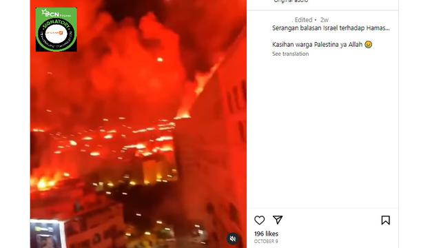 Tangkapan layar klaim video serangan balasan Israel ke Hamas